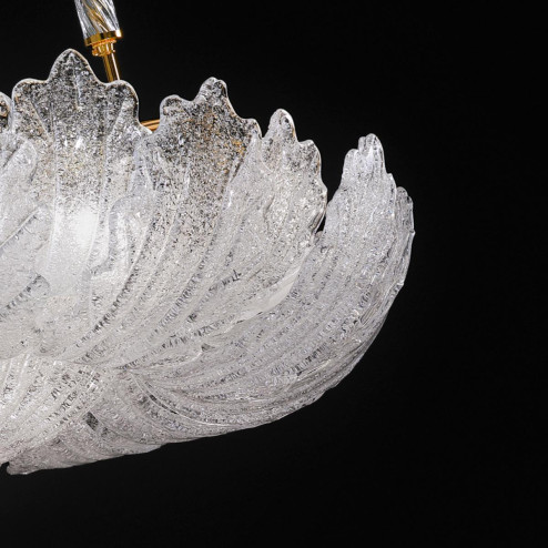 "Oliviera" suspension en verre de Murano - 10 lumières - transparent