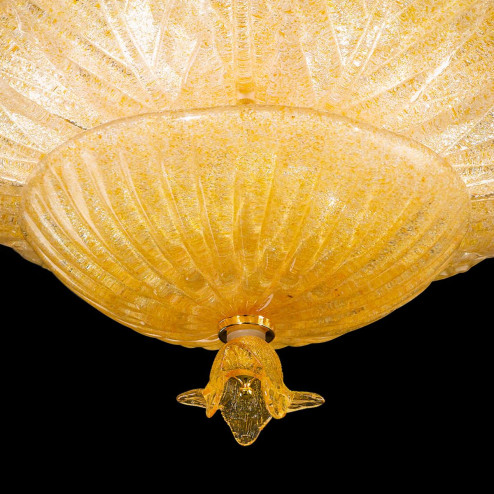 "Leonilda " Murano glass ceiling light - 6 lights - "rugiada" amber