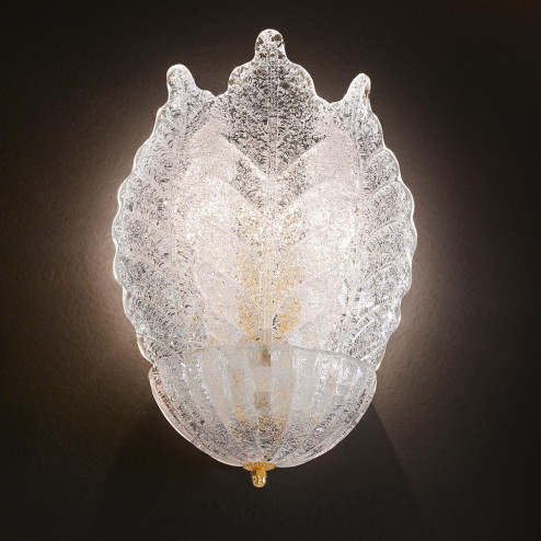 "Veneranda " applique en verre de Murano - 2 lumières - "rugiada" transparent