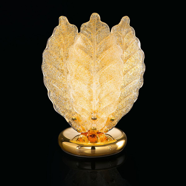 "Veneranda " Murano glass bedside lamp - 1 light - "rugiada" amber