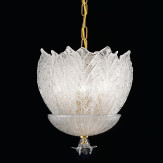 "Luigia" lámpara colgante en cristal de Murano - 5 luces - "rugiada" transparente