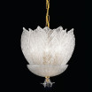 "Luigia" Murano glas hangeleuchte - 5 flammig - "rugiada" transparent