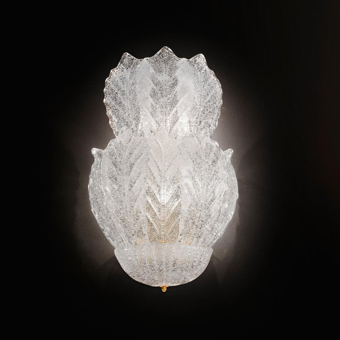 "Leonilda " Murano glass sconce - 5 lights - "rugiada" transparent