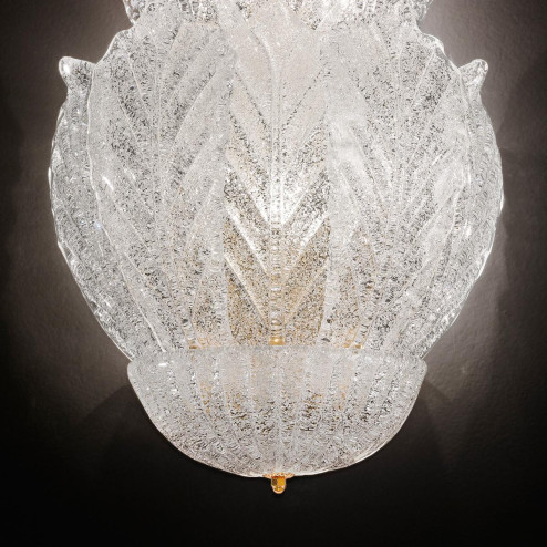 "Leonilda " applique en verre de Murano - 5 lumières - "rugiada" transparent