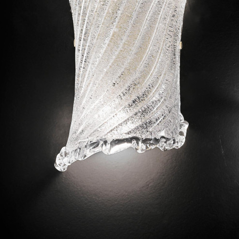 "Lora" Murano glass sconce - 2 lights - transparent 