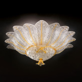 "Samanta" lampara de techo de Murano - 6 luces - transparent y ámbar