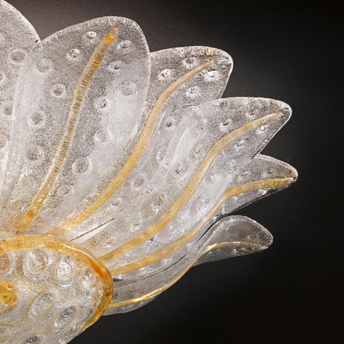 "Samanta" Murano glass ceiling light - 6 lights - transparent and amber