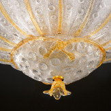 "Samanta" plafonnier en verre de Murano - 6 lumières - transparent et ambre