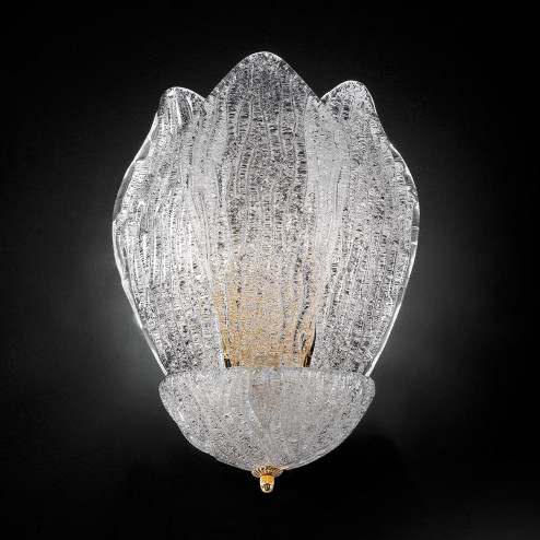 "Adriel" Murano glass sconce - 2 lights - "rugiada" transparent 