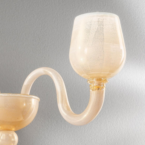 "Guendalina" applique en verre de Murano - 2 lumières - blanc et or