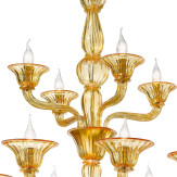 "Ivetta" lampara de araña de Murano - 8+4 luces - ámbar