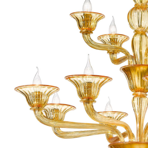 "Ivetta" lampara de araña de Murano - 8+4 luces - ámbar