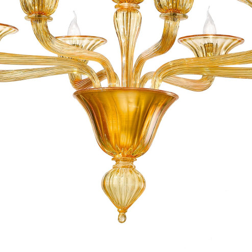 "Ivetta" Murano glass chandelier - 8+4 lights - amber
