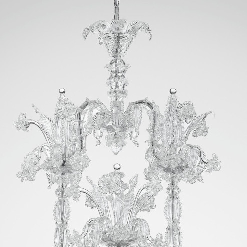 "Chandra " Murano glass chandelier - 12 lights - transparent