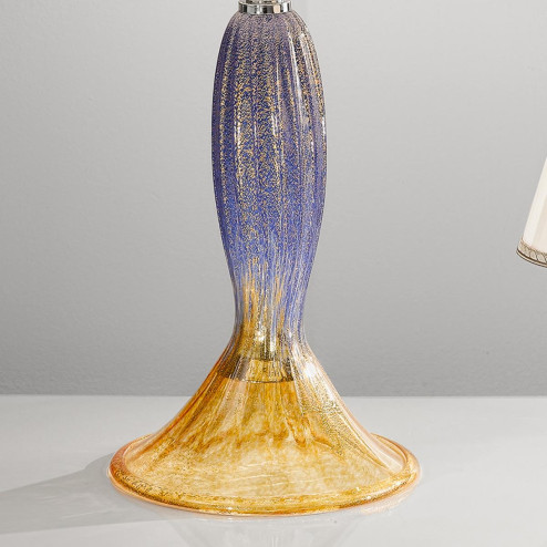 "Cloe" Murano glass table lamp - 1 light - amber, blue and gold