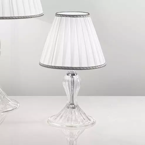 "Cloe" Murano glass bedside lamp - 1 light - transparent