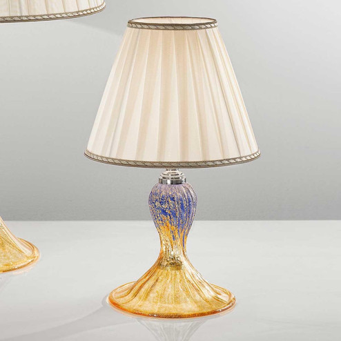 "Cloe" Murano glass bedside lamp - 1 light - amber, blue and gold