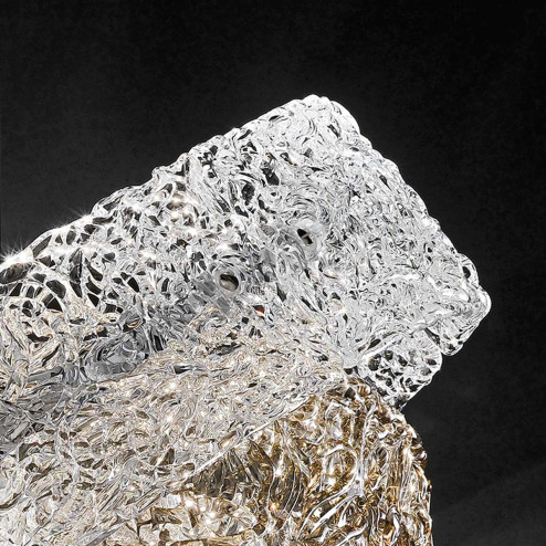 "Ilia " suspension en verre de Murano - 6 lumières - transparent et fumée 