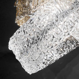 "Ilia " lámpara colgante en cristal de Murano - 6 luces - transparente y humo 