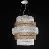 "Ilia " lámpara colgante en cristal de Murano - 12 luces - transparente y humo 