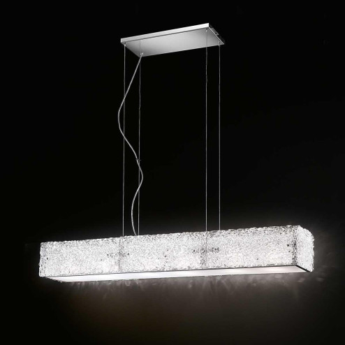 "Luce " suspension en verre de Murano - 6 lumières - transparent