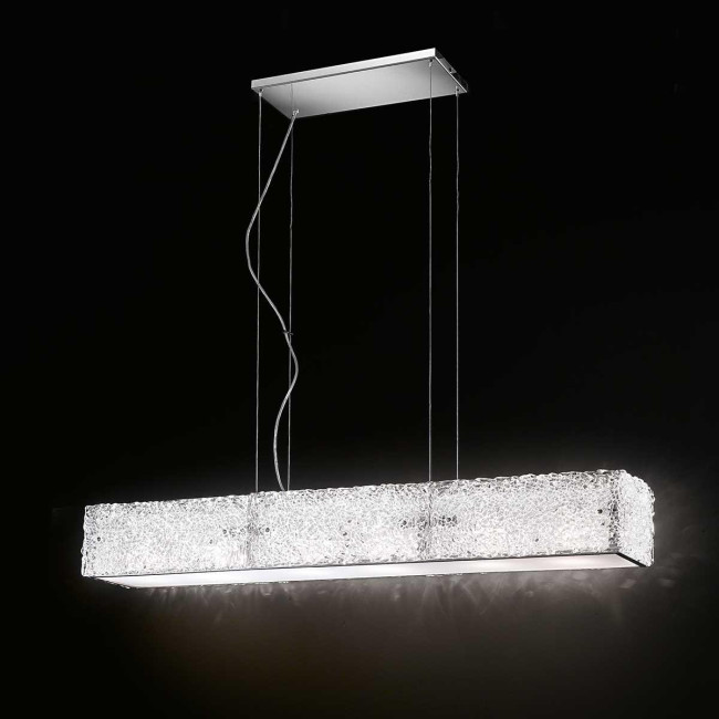 "Luce " Murano glass pendant light - 6 lights - transparent