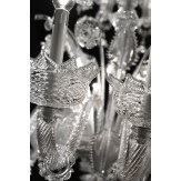 Casanova 12+6 luces araña de cristal de Murano con anillos - color transparente
