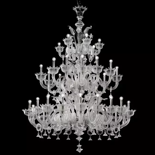 Casanova "special" 18+12+6 lights Murano glass chandelier - transparent color