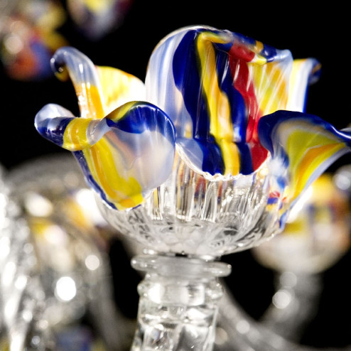 Cristallo lustre en verre de Murano - couleur transparent polychrome
