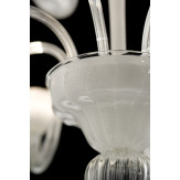 Doge 8 lumières lustre Murano - couleur blanc transparent argent