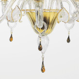"Osiride" Murano glas Kronleuchter - 5 flammig - transparent und bernstein