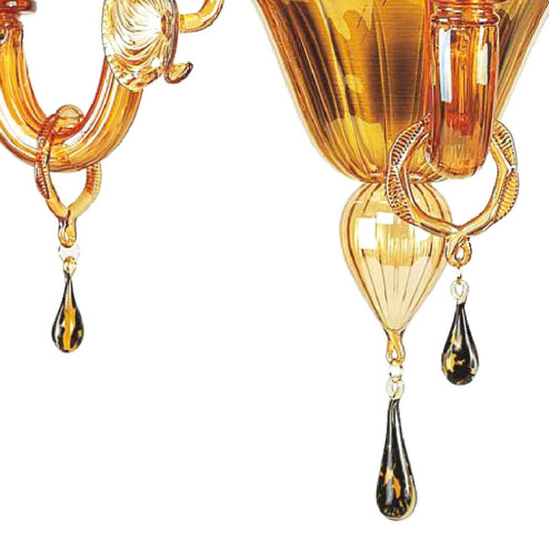"Osiride" lustre en cristal de Murano - 3 lumières - ambre