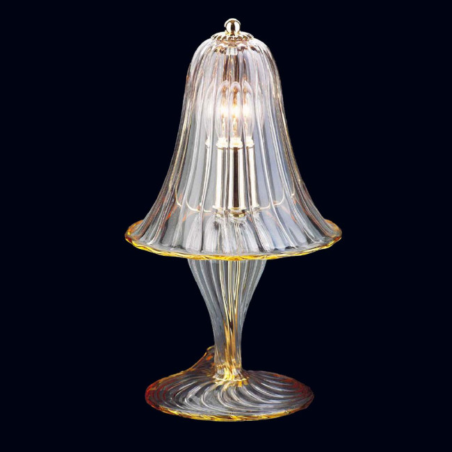 "Osiride" lampe de table en verre de Murano - 1 lumière - transparent et ambre