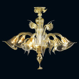 "Margaret" Murano glas Kronleuchter - 6 flammig - gold