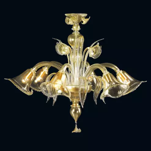 "Margaret" Murano glass chandelier - 6 lights - gold