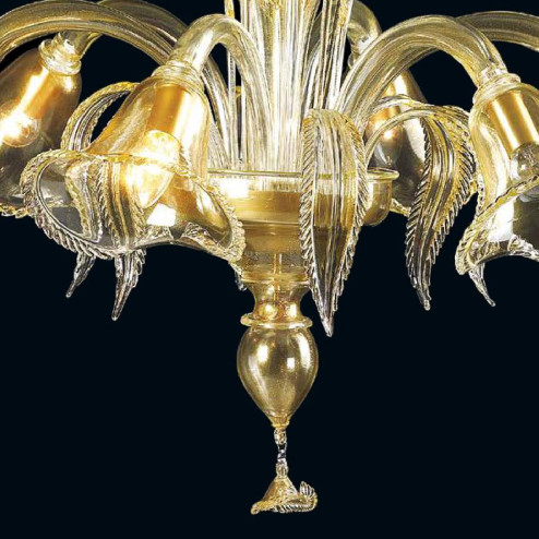 "Margaret" lustre en cristal de Murano - 6 lumières - or