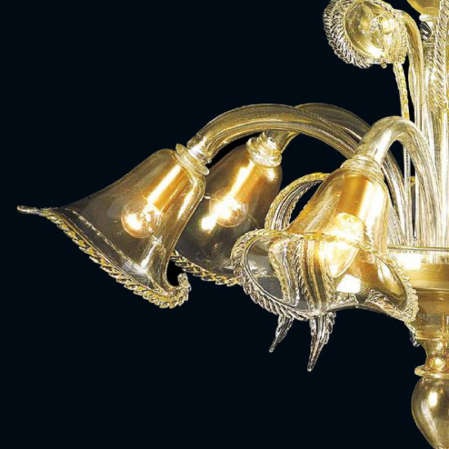 "Margaret" lustre en cristal de Murano - 6 lumières - or