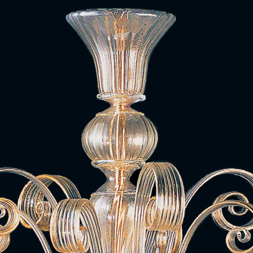 "Ima" lustre en cristal de Murano - 6 lumières - or