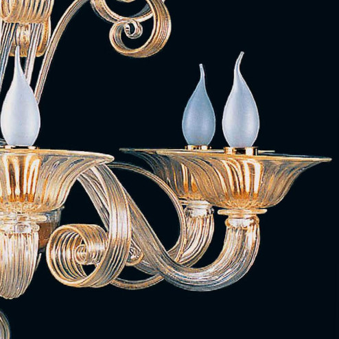 "Ima" lampara de araña de Murano - 6 luces - oro