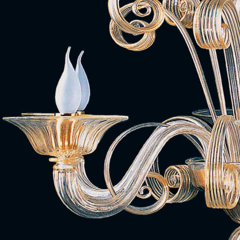 "Ima" Murano glass chandelier - 6 lights - gold