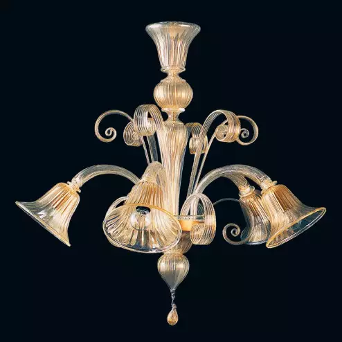 "Karlyn" lampara de araña de Murano - 5 luces - oro