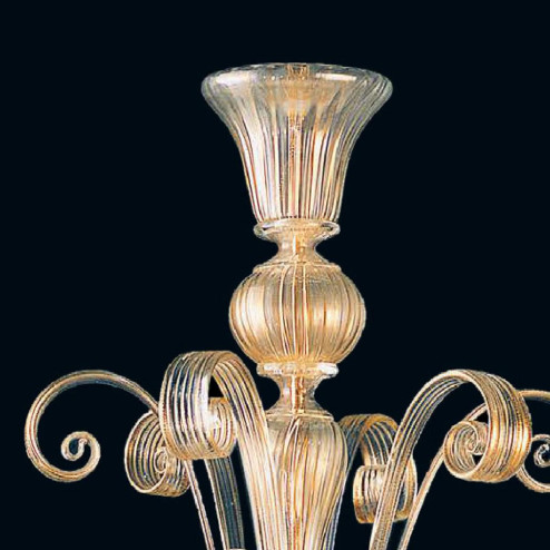 "Karlyn" lustre en cristal de Murano - 5 lumières - or