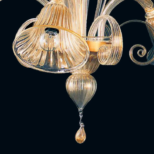 "Karlyn" Murano glas Kronleuchter - 5 flammig - gold