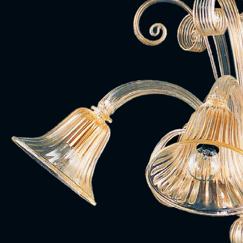 "Karlyn" Murano glass chandelier - 5 lights - gold