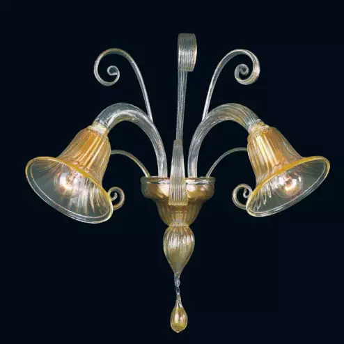 "Karlyn" Murano glass sconce - 2 lights - gold
