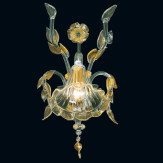 "Bessie" Murano glas wandleuchte - 1 flammig - transparent und gold