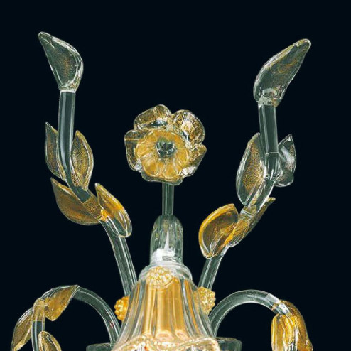 "Bessie" applique en verre de Murano - 1 lumière - transparent et or