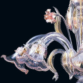 "Lurline" Murano glas Kronleuchter - 8+4 flammig - transparent, rosa und gold