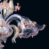 "Lurline" Murano glas Kronleuchter - 8+4 flammig - transparent, rosa und gold