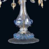 "Loralee" Murano tischleuchte - 5 flammig - transparent, blau und gold